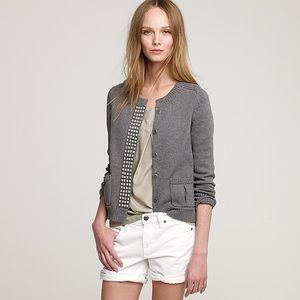 J. Crew Cotton Stud Cardigan